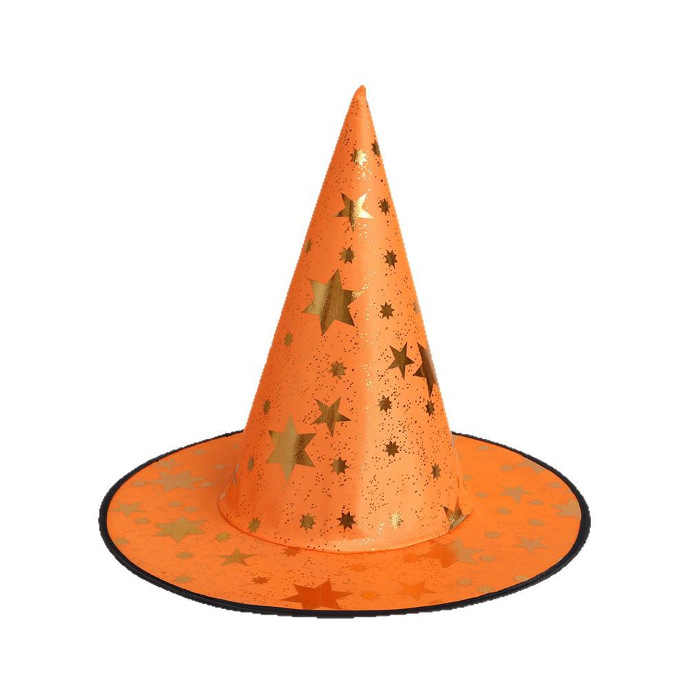 Wizard Costume Halloween Hat with Five-Pointed Stars for Kids and Adults