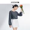 JOY SPEAKER Women's Round Neck Long Sleeve Loose Casual Blouse