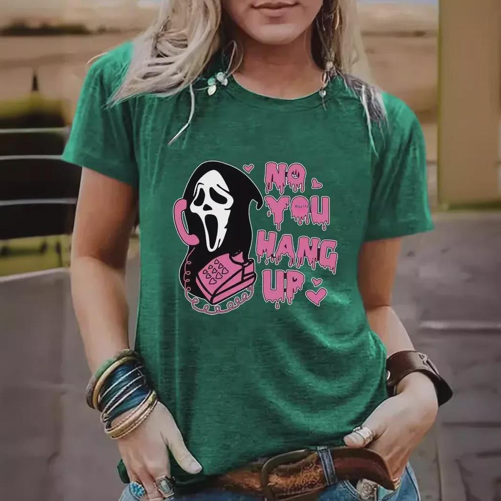 Halloween Women's Ghost Pattern Casual Summer T-Shirt