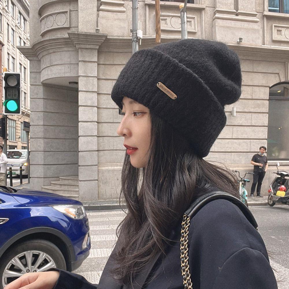 Wool Hat Knitted Hat Warm Cap Knit Beanie Sweet Crochet Basin Cap Outdoor