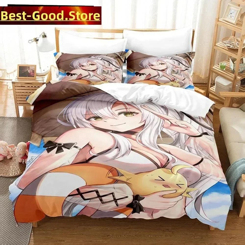 

Comforter 3D Anime Azur Lane Bedding Set Printed Bed Set With Bed Soft Single Double Queen Super King Size Bedroom Comforter (quilt)-EU Single(135*200cm)3pcs