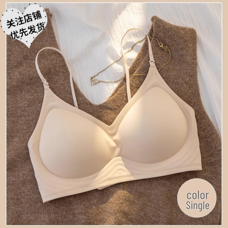Seamless Push-Up Bra: Backless, Wireless, Small Chest Support, Fine Straps