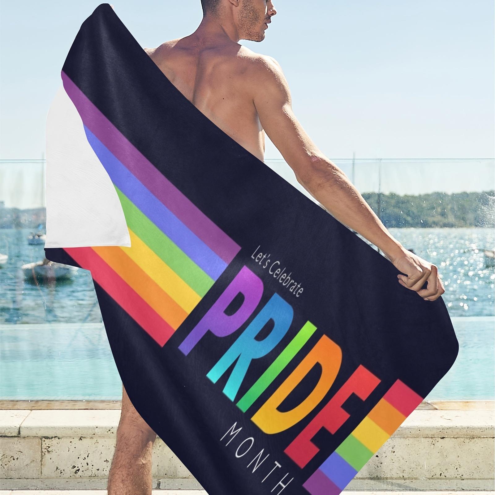 

Pride Day Rainbow Beach Towels Beach Towel LGBT Beach Towel Stylish Pool Towels for Homosexuality Quick Dry Beach Towel W40*H60(CM)