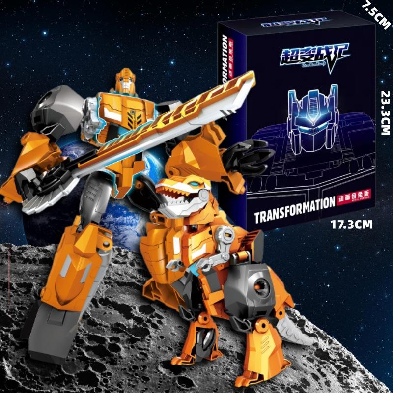 

Детская деформированная модель робота из легкого сплава, игрушка-робот Bumblebee Warrior King Kong, подарок на день рождения мальчика, сделанный своими руками оранжевый