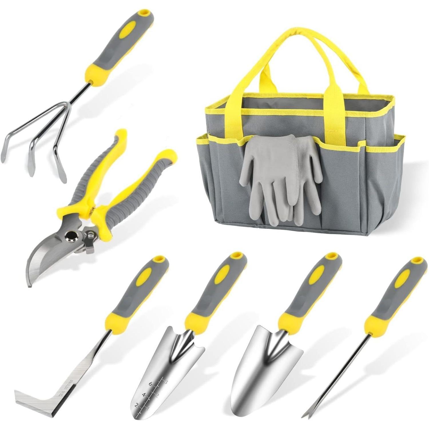 Gardening tool set, 8-piece set, stainless steel garden tools, outdoor garden planting set