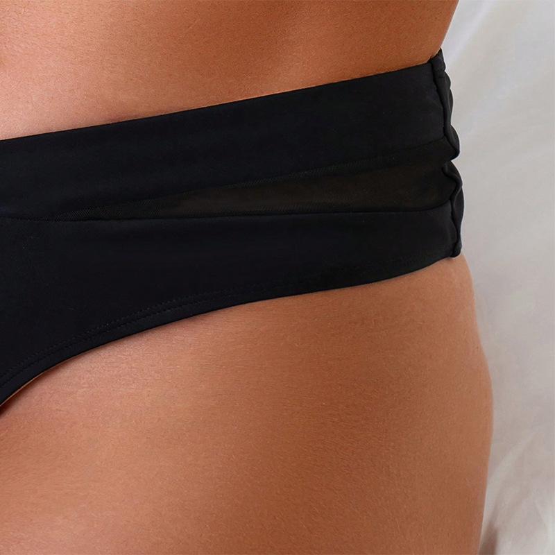 2025 European & American Solid Color Triangle Bikini Swim Briefs - Women's Sexy Beach Swimwear