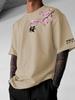 Cherry Blossom Branch with Kanji Graphic Print 100 Cotton Unisexs T Shirt for Summer Casual Wear Delicate Japanese Aesthetic