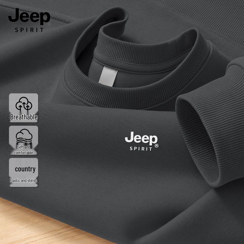 JEEP SPIRIT Men's Loose Fit Round Neck Sweatshirt