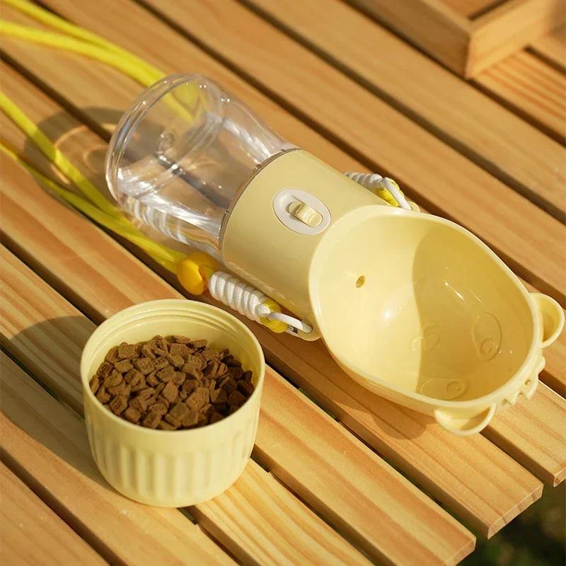 Water Bottle Pet Feeder Portable Dog Water Bottle With Food Cup For Small Large Dog Cats Outdoor Walking Drinking Feed Dispenser