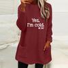 Women's Embroidered Letter Plush Hoodie - Round Neck, Loose Fit, Long Sleeve, with Pockets for Autumn/Winter
