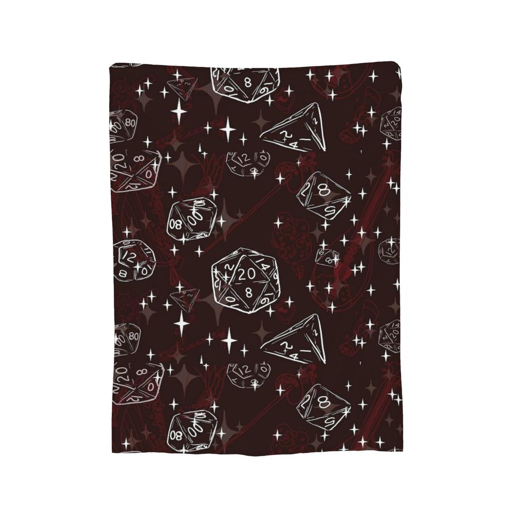 DnD Game Dice Spill Blankets Fleece Spring Autumn Multi-function Super Warm Throw Blanket for Home Travel Plush Thin Quilt
