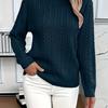 Round Neck, Fried Dough Twists Thickened Knitwear, Female, Autumn and Winter 2025 New Style, Knitwear, Solid Color Top, Base Sweater