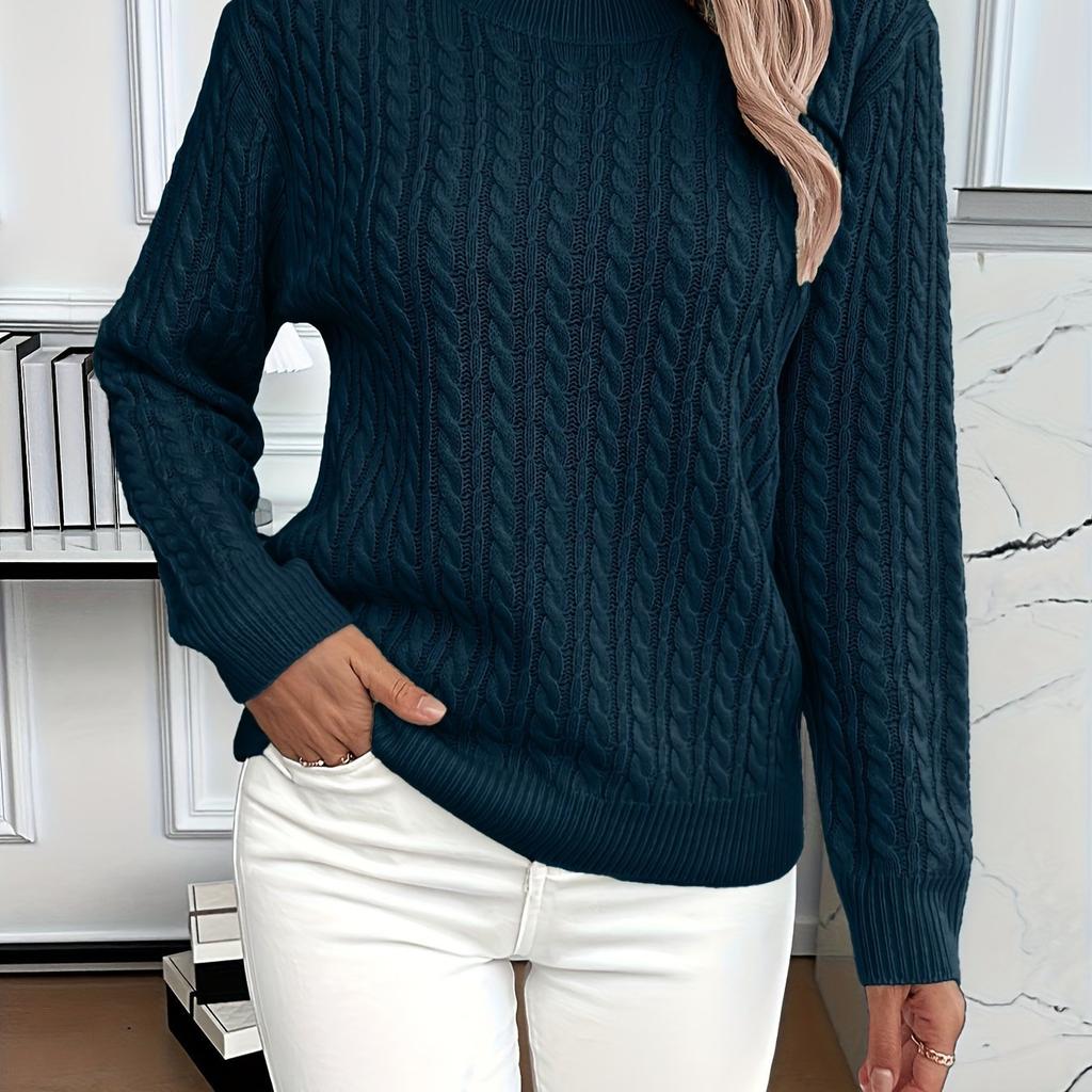 Round Neck, Fried Dough Twists Thickened Knitwear, Female, Autumn and Winter 2025 New Style, Knitwear, Solid Color Top, Base Sweater