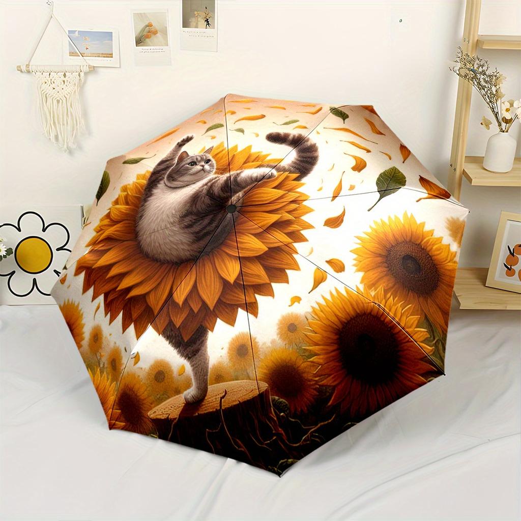 Royal Cat Skull Automatic Folding Umbrella Compact Lightweight For Outdoor Adventurest18