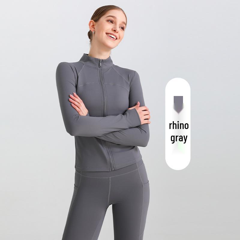 Cardigan Corto da Donna a Manica Lunga con Collo Alto e Vestibilità Slim - Perfetto per Yoga Autunnale, Corsa e Fitness