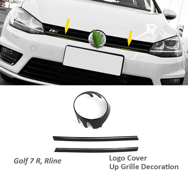 2/3 шт. для Golf 7 7.5 Rline Автомобильная решетка Декоративная для VW Яркий черный логотип Накладка на решетку Полоски Автомобильные наклейки Автоаксессуары