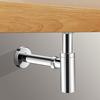 Universal Sink Drain Pipe 1 1/4" with Easy Clean Opening & Installation Guide Bathroom Basin Siphon with Cleaning Access