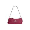 Charlotte 25 Solid Color Silver Logo Zipper Closure Cow Leather Hand-held Crossbody Shoulder Bag Medium Size Women's Bright Purple
