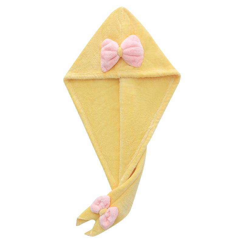 

Полотенце-обертывание для волос «Бабочка» из кораллового флиса, устойчивое к холоду, 26x65 см, быстросохнущий банный тюрбан с нескользящим хвостиком для женщин 26*65cm жёлтый