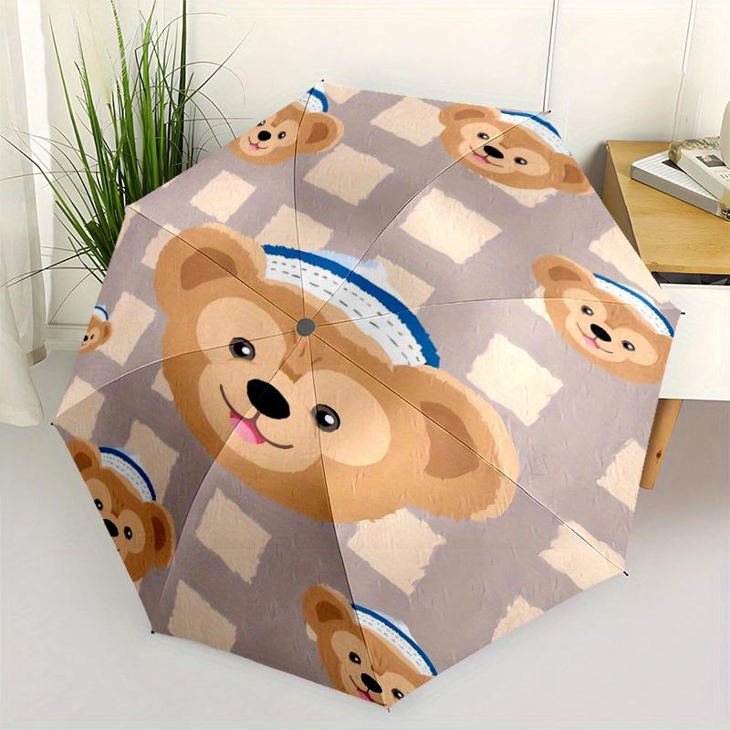Lovely Duffy Automatic 3-Fold Umbrella Design, Cute Cartoon Pattern, Portable Outdoor Umbrella, Perfect