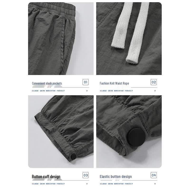 Heren IJszijde Sneldrogend Lichtgewicht Losse Pasvorm 3/4 Lengte Casual Broek