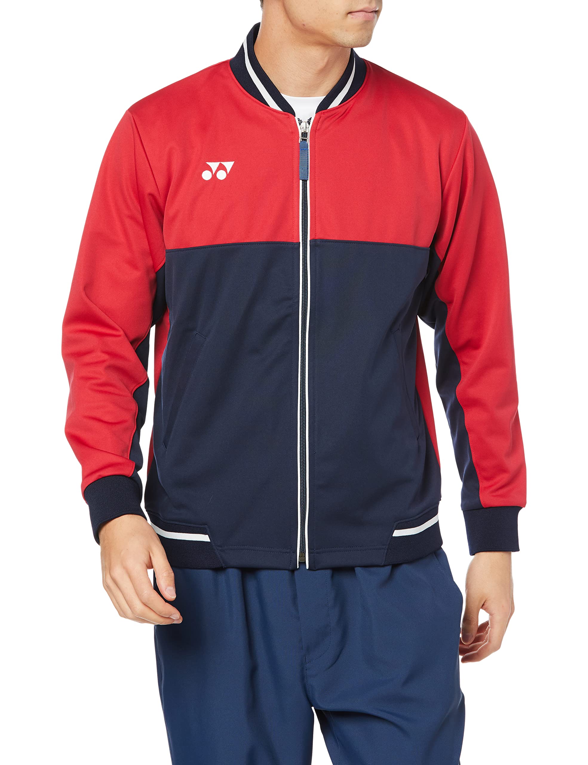 

Kiraku for medical and nursing care Use and switching of lines is Thin and light care work jacket CY101 15 Red x Navy SS [Yonex] cool!