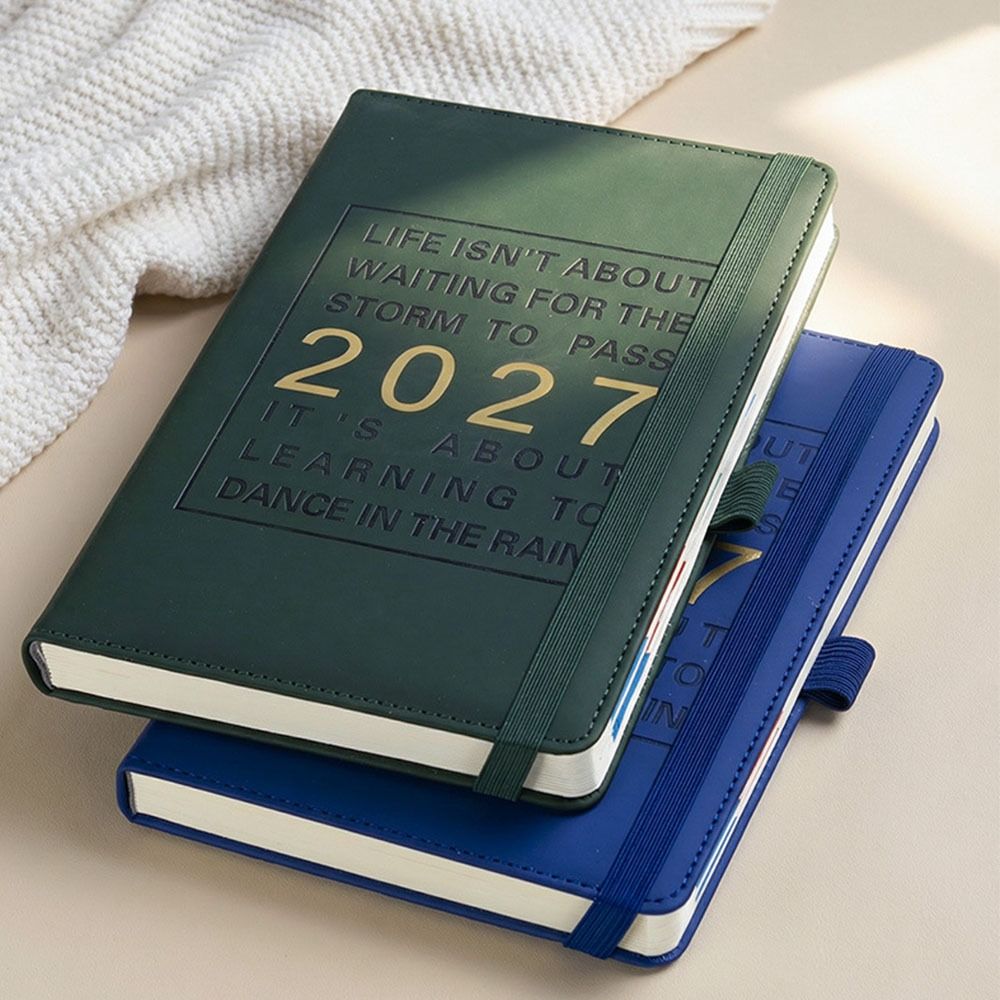 Agenda A5 2027 Manuale per l'Efficienza in Inglese Planner 365 Giorni con Calendario Lista delle Cose da Fare Blocco Note Cancelleria per Scuola Ufficio