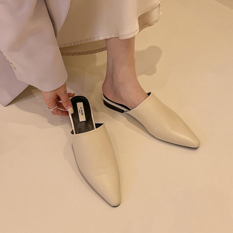 Fashion Bailamos 2025 Brand New Flats Lady Sandals Slippers Slip On Pointed Toe Women Mules Outdoor Slipper Shoes Woman Slides Mujer