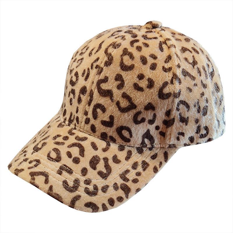 Imitation Mink Leopard Print Cap Children's Autumn and Winter Thickened Fashion Versatile Warm Trend Baseball Cap