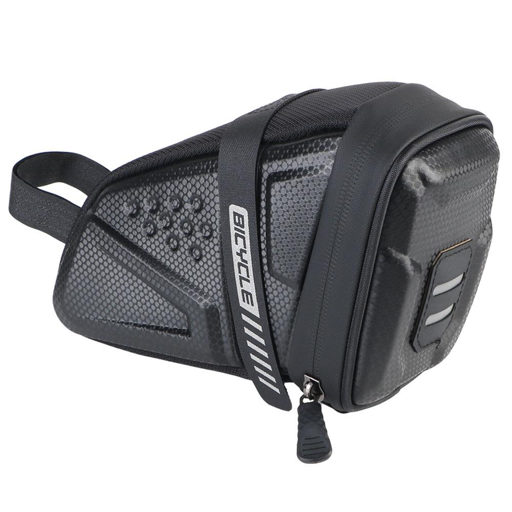 

Bicycle Tail Bag Hard Shell Reflective Strap Waterproof Material Bike Saddle bag Large Capacity Cycling Seat Tail Rear Pouch чёрный