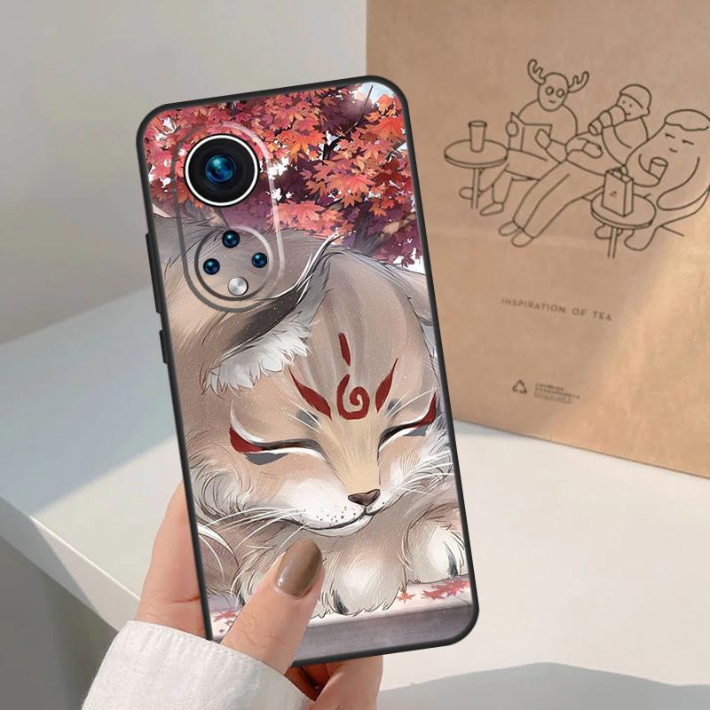 Kitsune Fox Japanese Art Case For Honor Magic 8 Pro 5 6 7 Lite Honor 400 200 Pro X9c X9b X9a X8a X8b 50 70 90 Cover