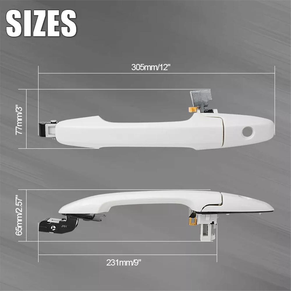 Front Right Side Exterior Door Handle White For 06-11 Honda Civic with Key Hole