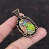 Fiesta Kingman Turquoise Pendant  Copper Wire Wrapped Pendant Multi Copper Turquoise Gemstone Jewelry Handmade Pendant Dainty Copper Jewelry