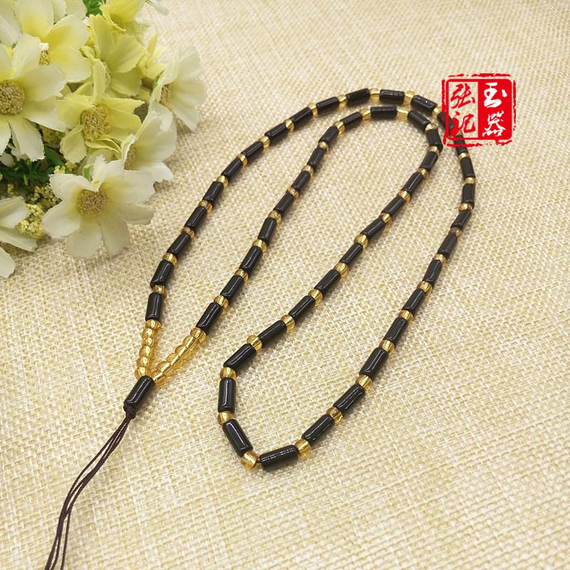 Hand-Woven Jade Pendant Lanyard with Crystal Beads