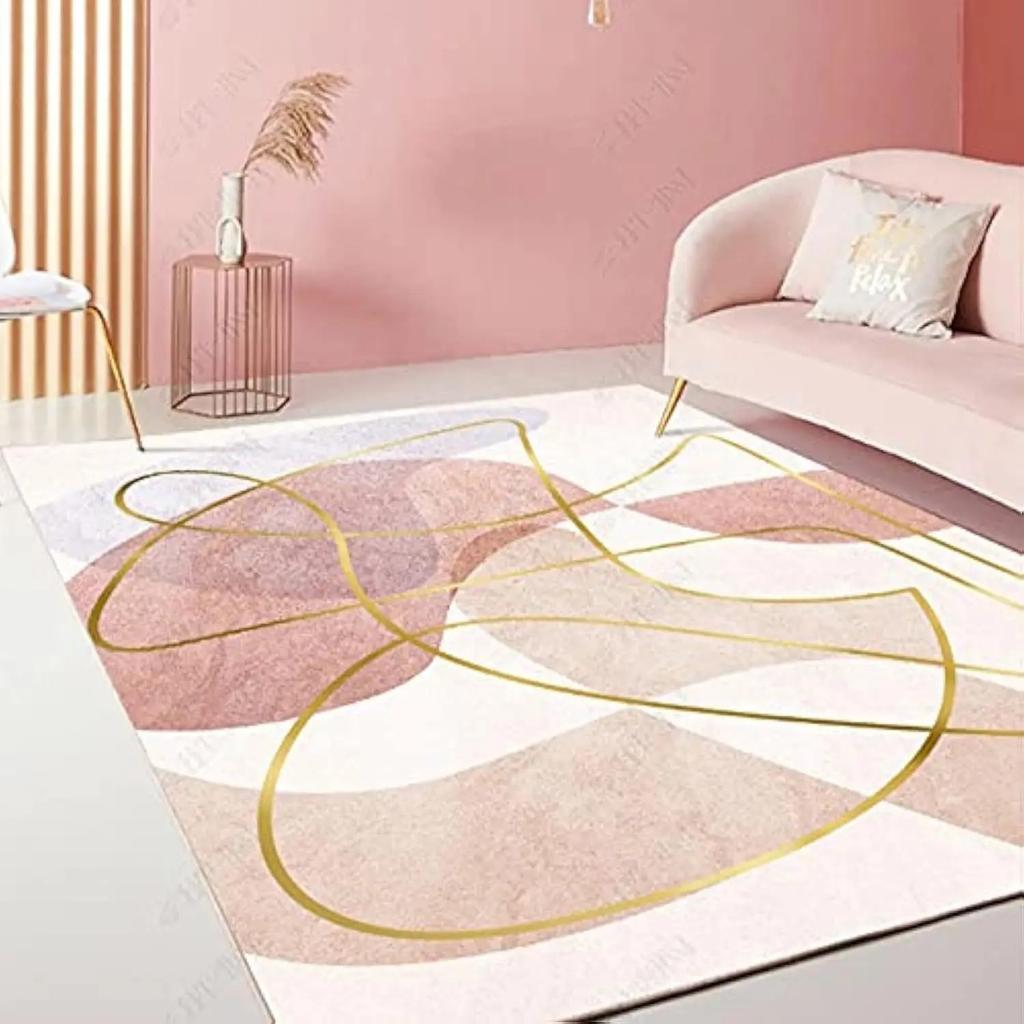 Cute Pink Carpet Simple Pattern Living Room Anti-slip Floor Mat Study Bedroom Ground Mat Easy To Clean Rug Yoga Mat Gift