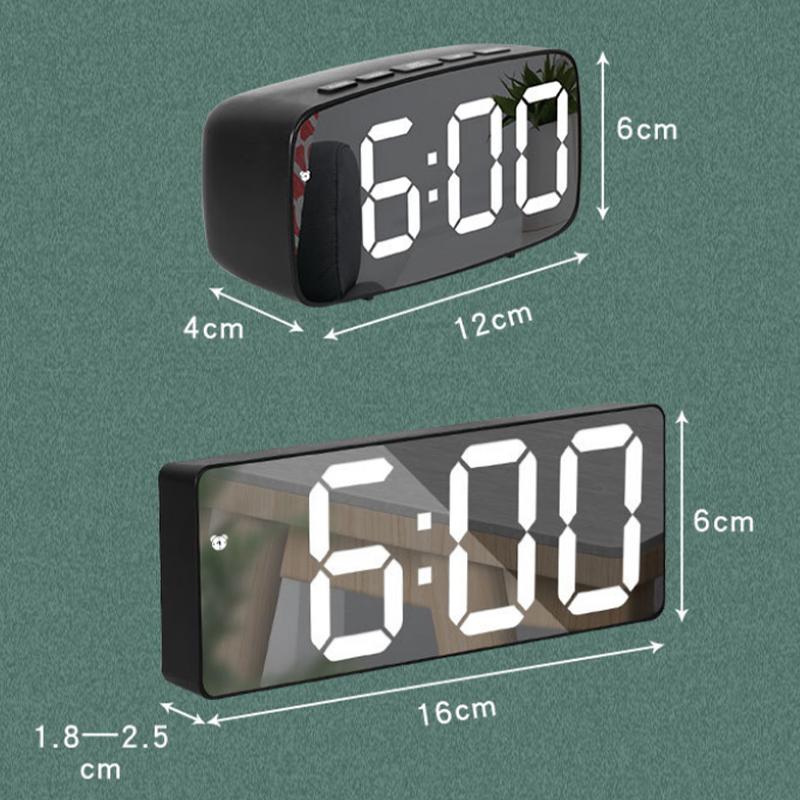 Led Mini Mirror Alarm Clock Electronic Digital Alarm Clock Digital Table Clock Room Desk Decorating Smart Small Tools Home