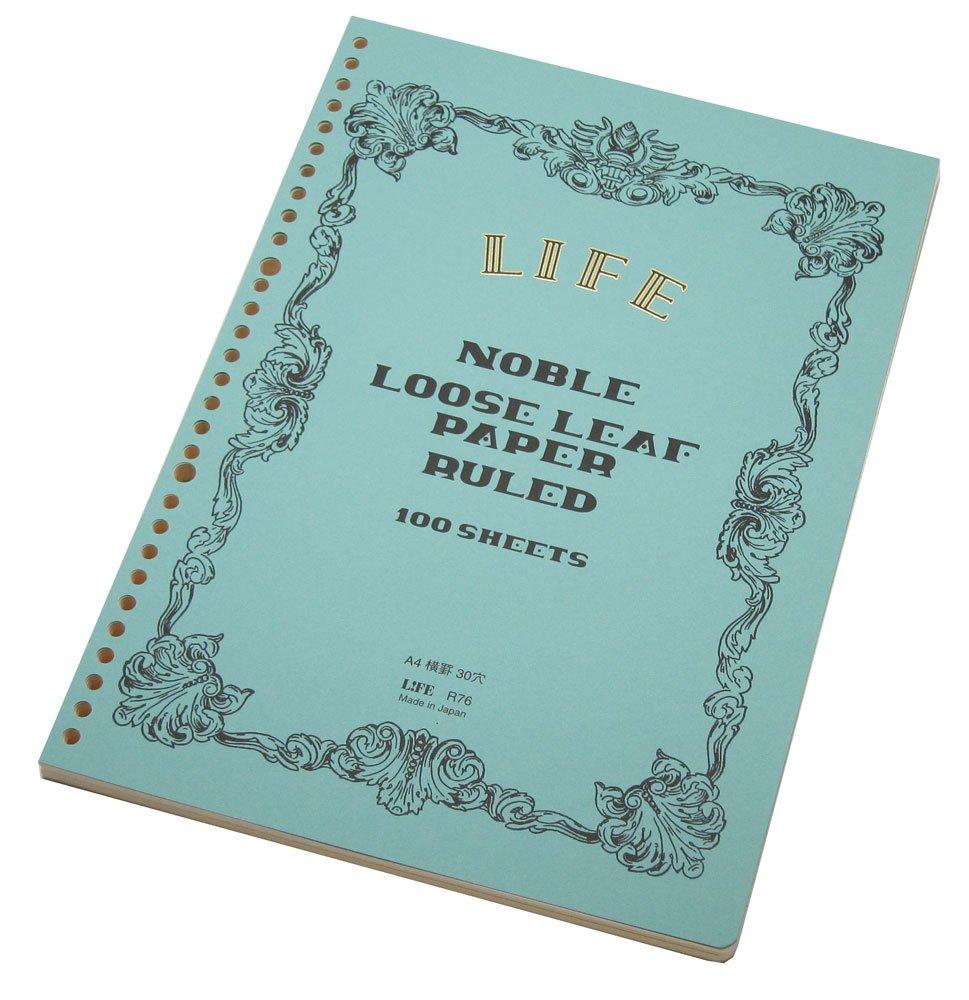 Life Noble R76 Loose-Leaf Paper, Ruled, A4, зелёный
