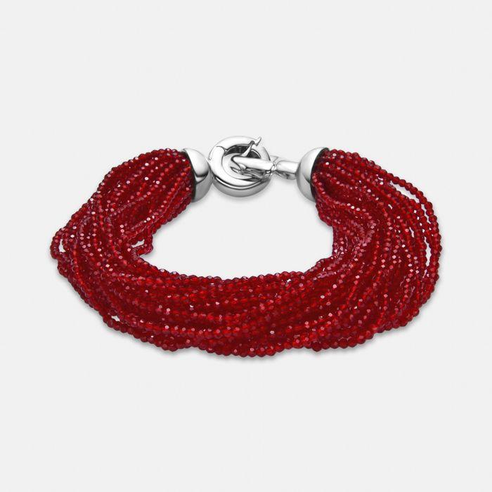 Bracelet - Luxenter - Kibak - Cristal Rouge - Plaqué Finition En Rhodium - 22,5 Cm