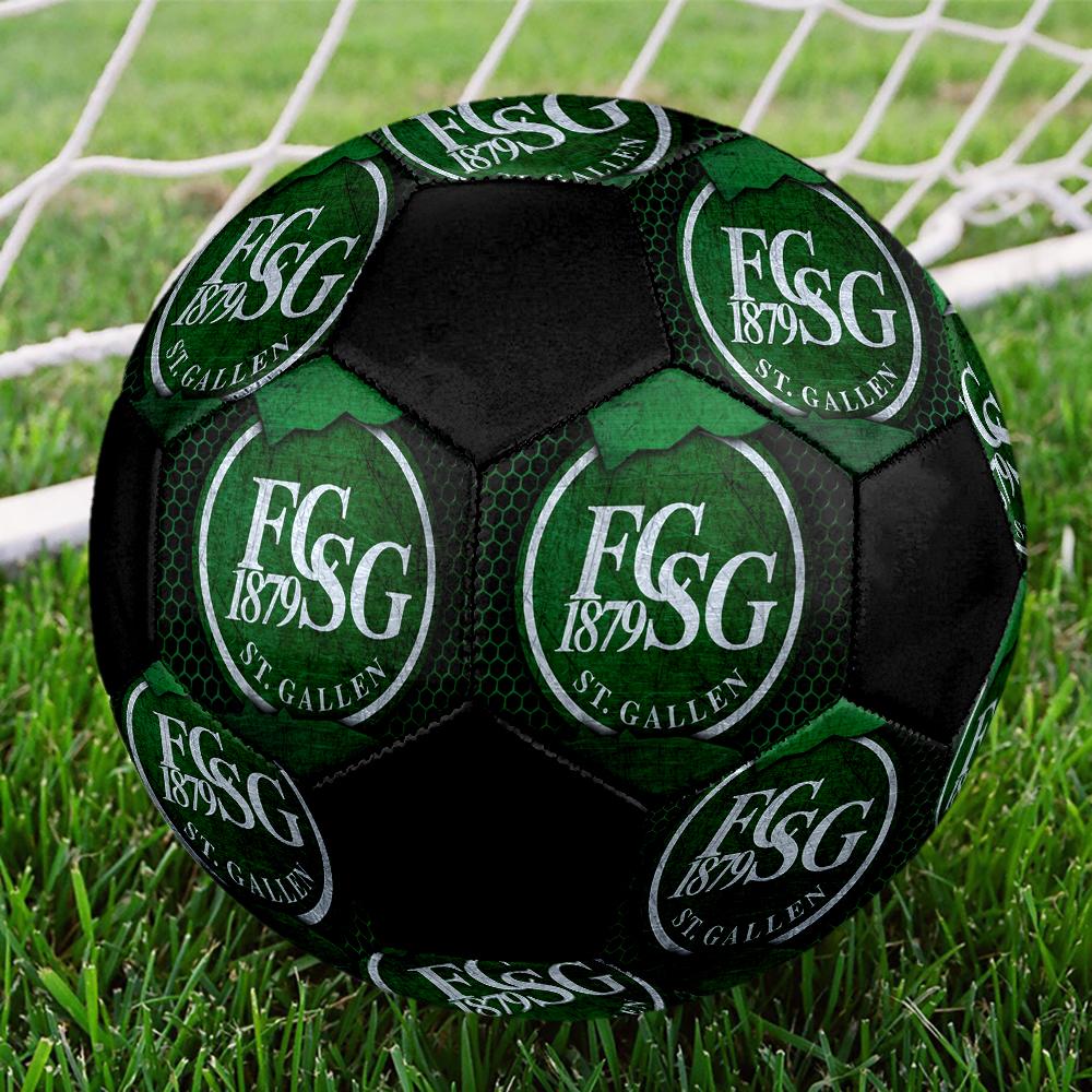 SIZE 5 FC St. Gallen Soccer Ball Colorful All Ages Machine Stitched PVC Competition Ready Durable High-Bounce