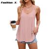 Europe and The United States New Solid Color Round Neck Ladies Bottoming Camisole Undershirt Tops