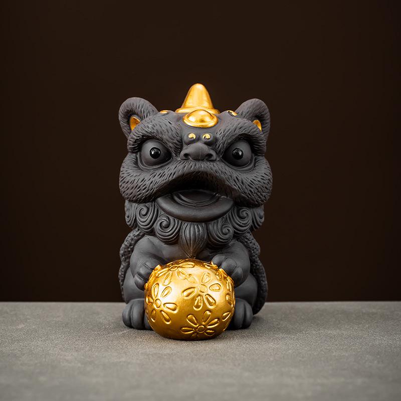 Purple Clay Pixiu Tea Pet for Kung Fu Tea Set, Desktop Decoration