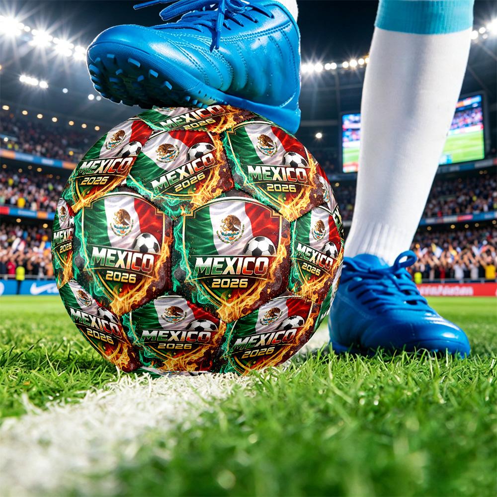 Messico calcio Stampato Taglia 5 Pallone da Calcio Resistente all'Usura Standard Allenamento Adulti Pallone da Calcio Regalo per Fan Partita Indoor Outdoor Sport
