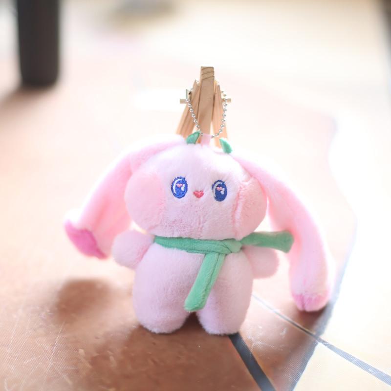 Cute Plush Bunny Keychain Adorable Soft Stuffed Animal For Backpacks And Bags