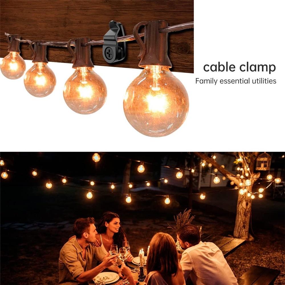 100-Pack String Light Hooks With Screws – White/Black Screw Hooks For Christmas Lights, Fairy Lights – Indoor/Outdoor, 10 Lbs Capacity