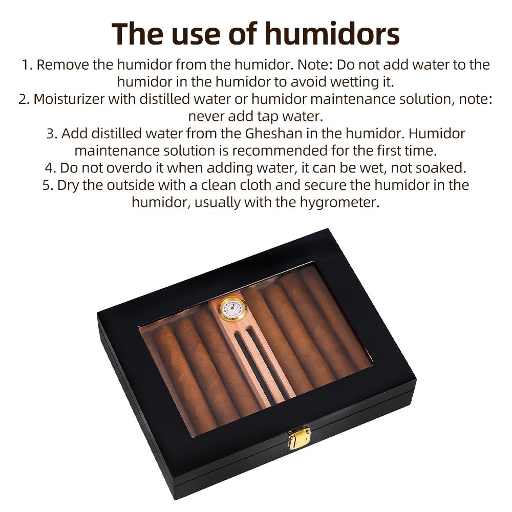 Przechowywanie Humidoru do Cygar 10-18 Pudełko na Cygara Cedrowy Szklany Top Pulpit Humidory do Cygar Etui do przechowywania z