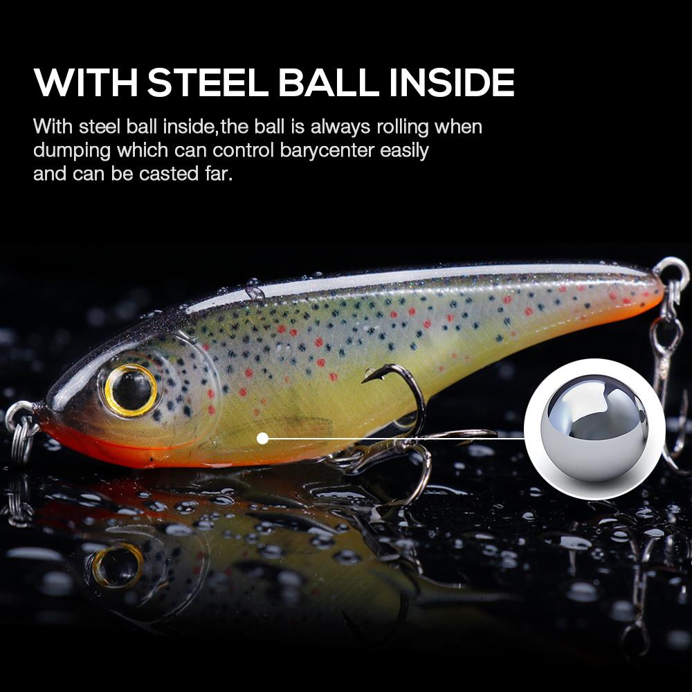 68mm 9g Small Jerk Bait Wobblers Fishing Lure for Pike Sinking VIB Lures Ice Fishing Tackle Lure Hard Jerkbait Crankbait