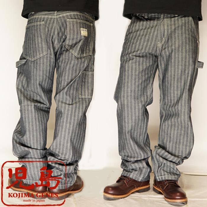 Kojima Jeans KOJIMA GENES Herringbone Basic Painter Made In One Pants, Men's, Japan, Wash, RNB-1200H-Herringbone-38