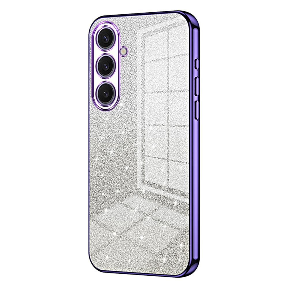 

For Samsung Galaxy S25+ Case Electroplating Gradient Glitter TPU Phone Cover Purple