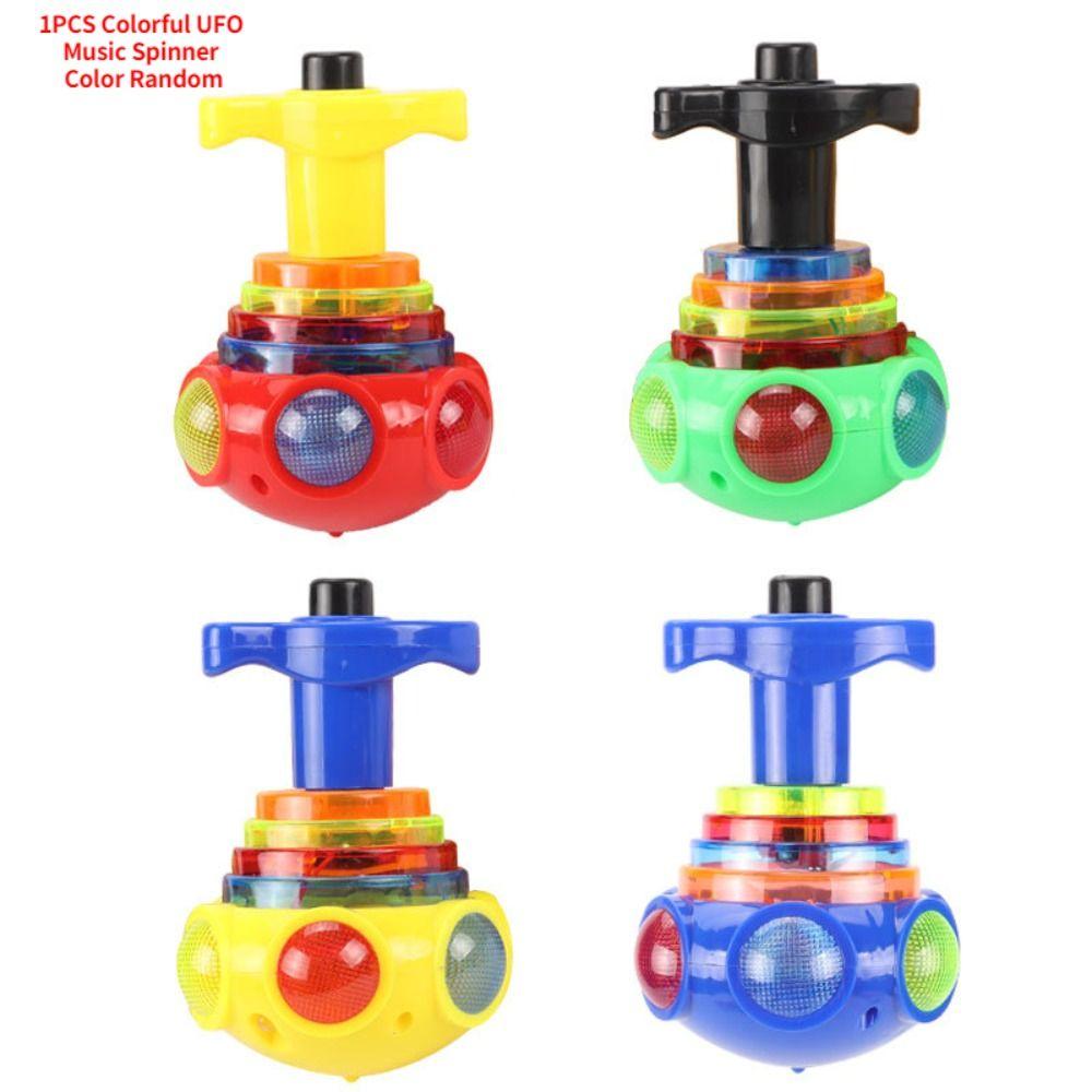 Glowing Toys With Launcher Spinning Top Luminous Rotating Toy Music Spinning Toy Rotating Gyro