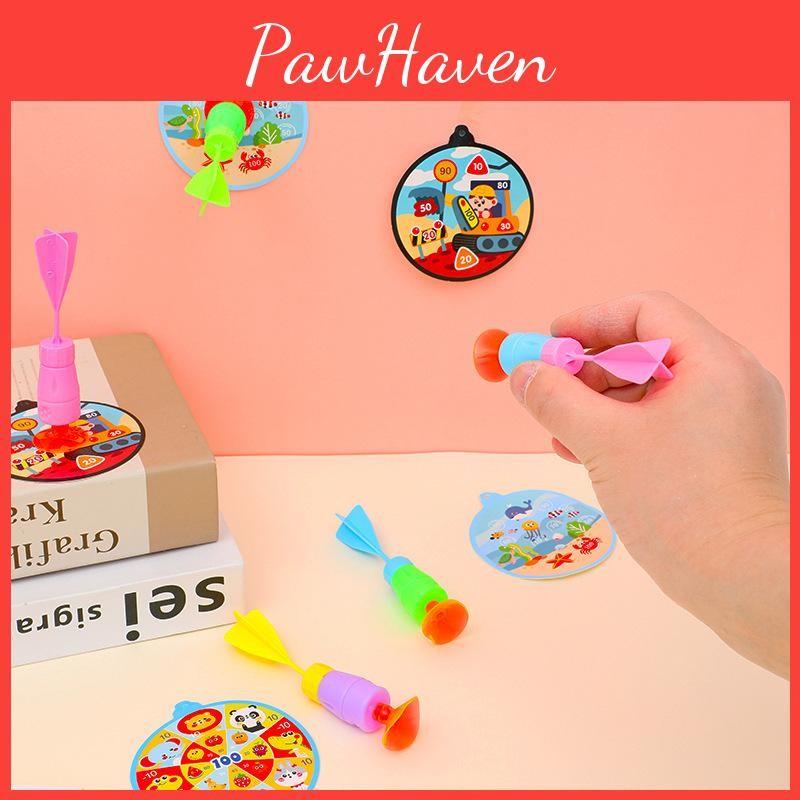 Cartoon Playroom Dartboard Toy With Suction Cups Paper Construction Kids For